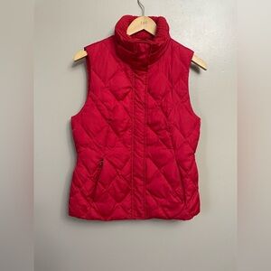 Kenneth Cole Reaction Down Vest Womens small Red Zip Pockets Full Zip‎ Puffer